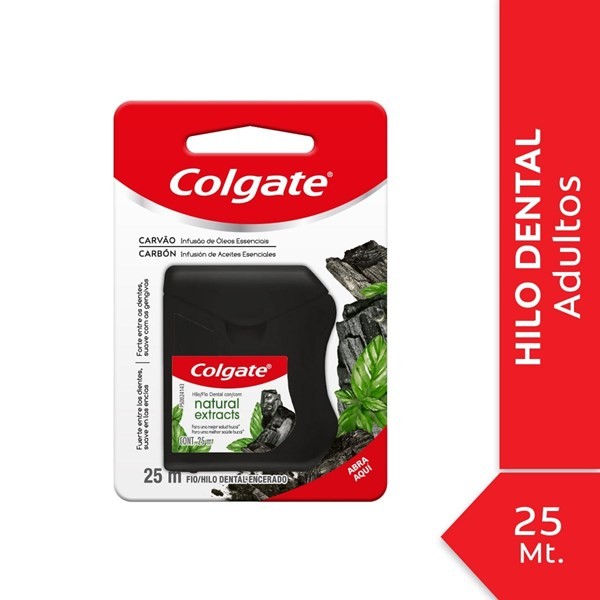 Colgate Plax Hilo Dental Natural Charcoal 25 metros #1