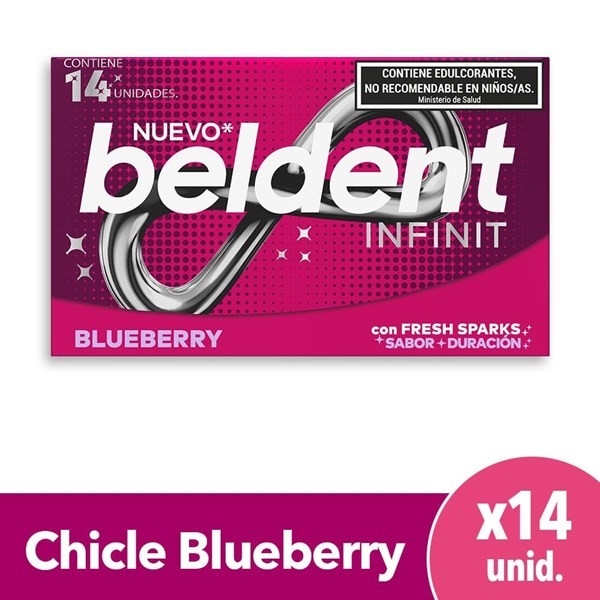 Chicle Beldent Infinit Sabor Blueberry 26,6 G.