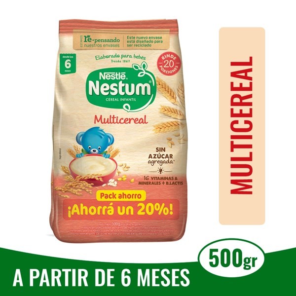 Alimento Multicereal Nestum Sin Azúcar 500 G. #1