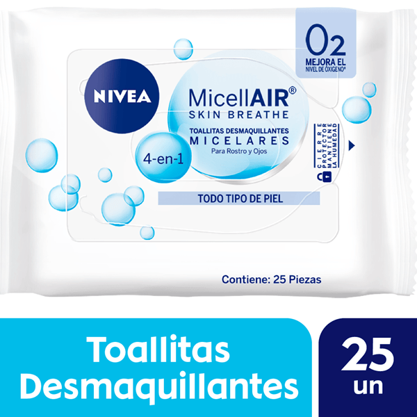 Nivea Toallitas Desmaquillantes 4 en 1  micellair Todo Tipo de Piel 25 Unidades #1