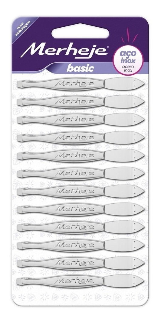 Merheje Pinza Depilatoria Basic -En Acero Inoxidable- (12 U)
