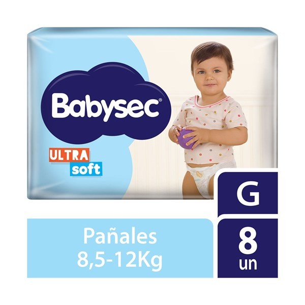 Pañales Babysec Talle G Ultrasoft 8 Uni #1