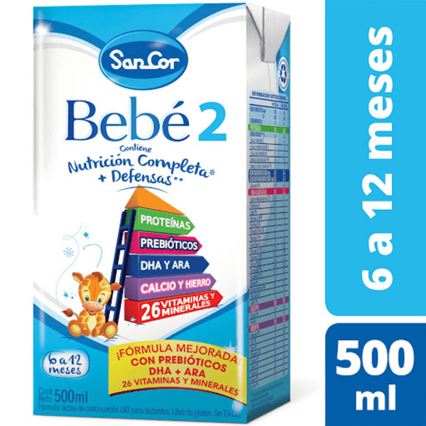 Leche Infantil Sancor Bebé 2 liquida  Sabor Original 500 ml #1