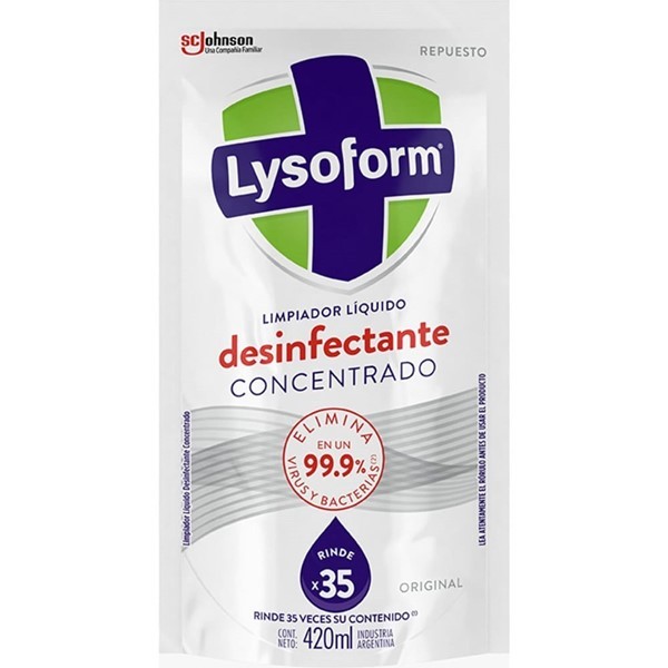 Limpiador Líquido Desinfectante Concentrado Para Pisos Lysoform Original Repuesto 420ml alt