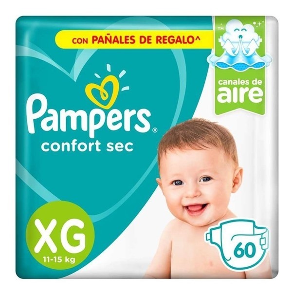 Pampers Confort Sec Pañales Extra Grande x 60 Unidades #1