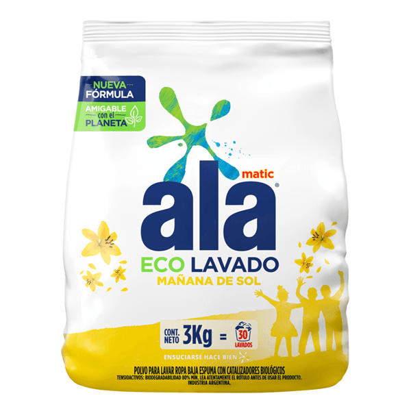 Jabon en Polvo Ala Matic Ecolavado Mañana de Sol 3 kg #1