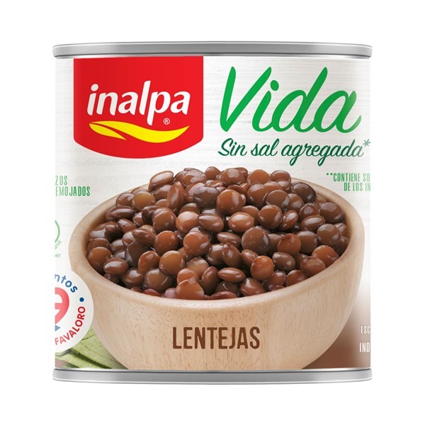 Lentejas Secas Remojadas Inalpa Sin Sal Lata 300 g. #1