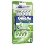 Máquinas Para Afeitar Gillette Prestobarba3 Sensitive Desechables x 4 un #2