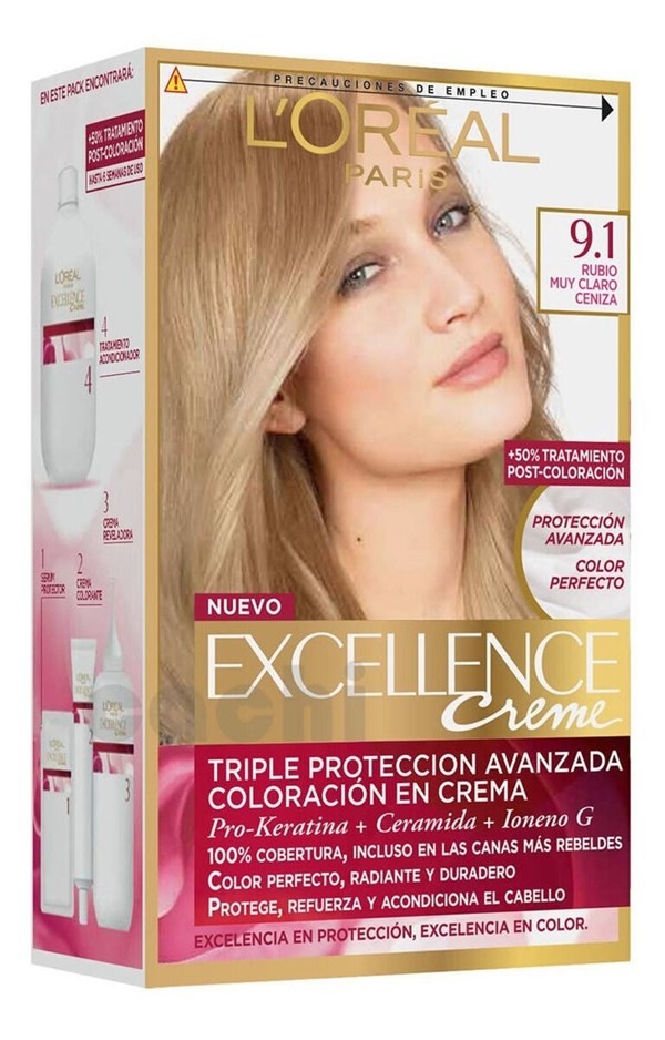 TINTA EXCELLENCE RUBIO MUY CLARO CENIZA 9.1