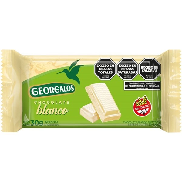 Chocolate Blanco Georgalos Sin Azucares x 30 g #1