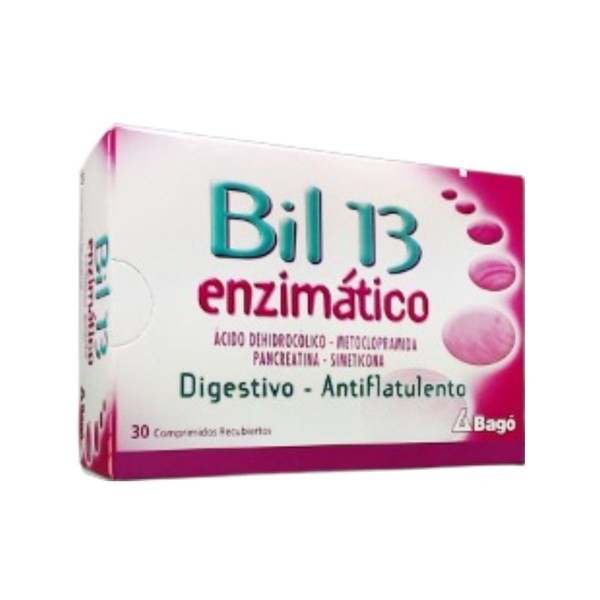 Bagó Bil 13 Enzimático Metoclopramida + Pancreatina + Asoc x 30 Comp Recubiertos #1