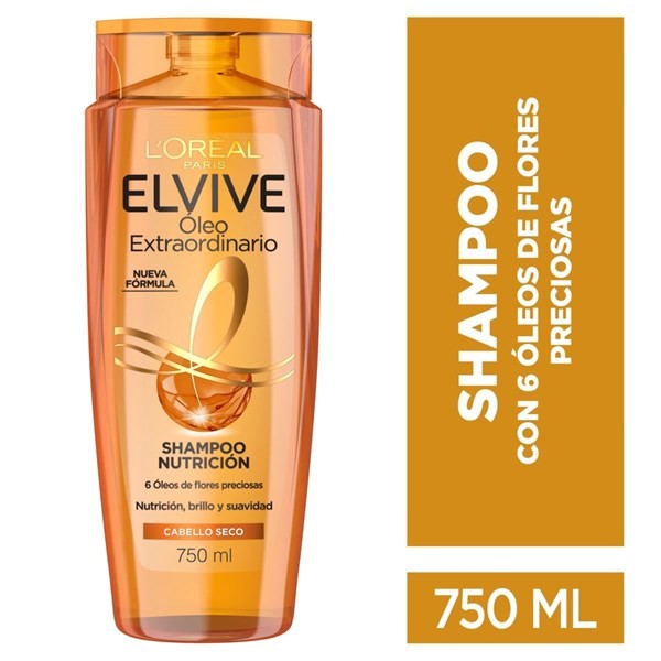 Elvive Shampoo Oleo Extraordinario Nutrición Universal |x 750 ml alt