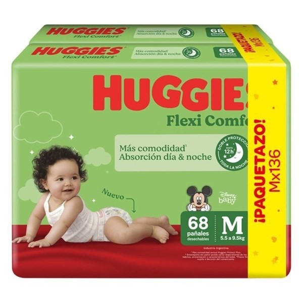 HUGGIES Flexi Comfort Talle M | 136 Unidades #1