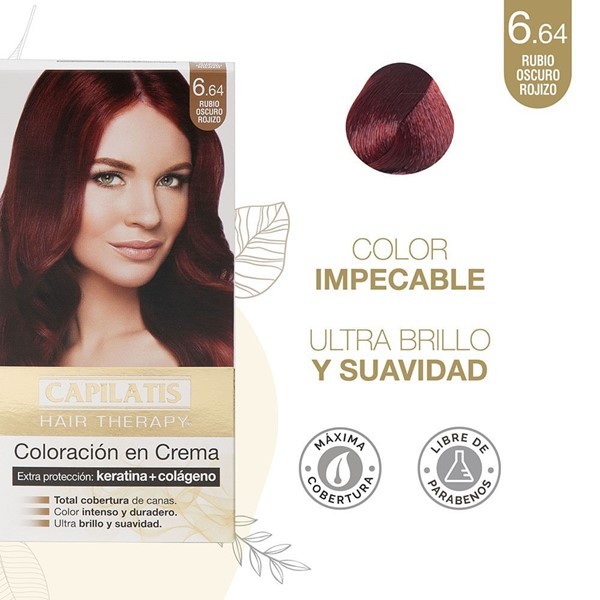 Capilatis Kit Coloración en Crema Rubio Oscuro Rojizo N°6.64 alt