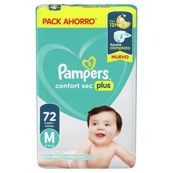 Pampers Pañales Confort Sec Plus (72 Unidades) | M alt