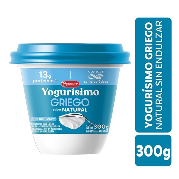 Yogur Griego Natural Sin Endulzar x 300 grs Yogurisimo #1