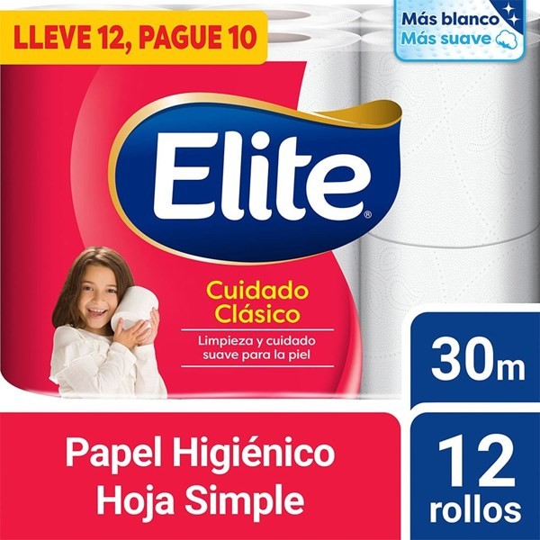 Papel Higienico Hoja Simple x 12 un Elite