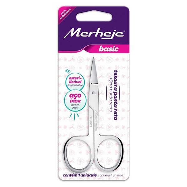 Merheje Tijera Para Uñas 3.5" Punta Recta -En Acero Inoxidable- #1