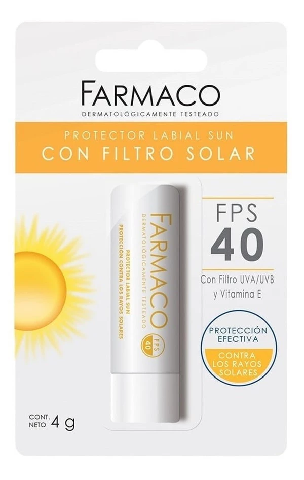 Farmaco Protector Labial Sun Con Filtro Solar Fps40 4 g Único