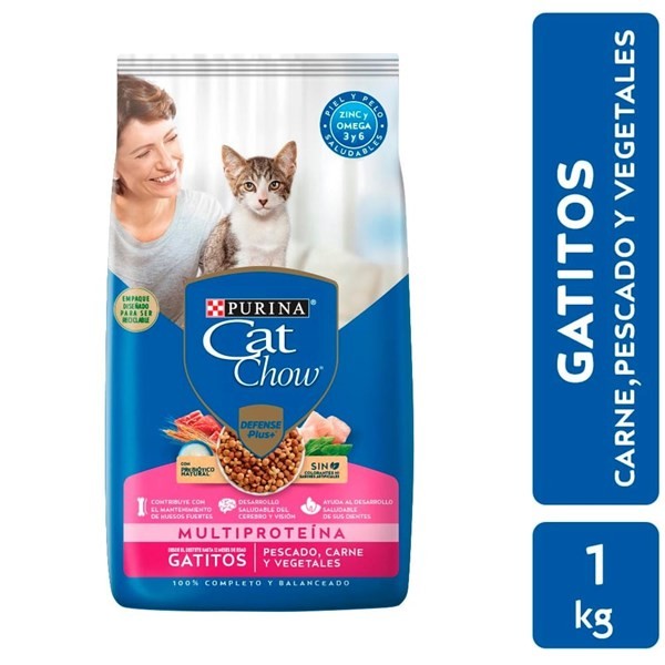 Alimento Cat Chow Gatitos Pescado Carne Vegetales #1