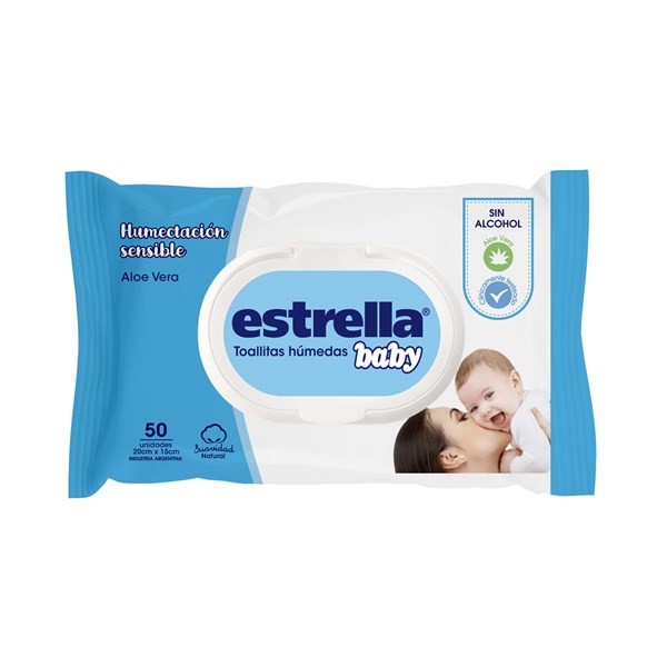 Toallitas Húmedas Estrella Humectación Sensitive Baby x 50 uni #1