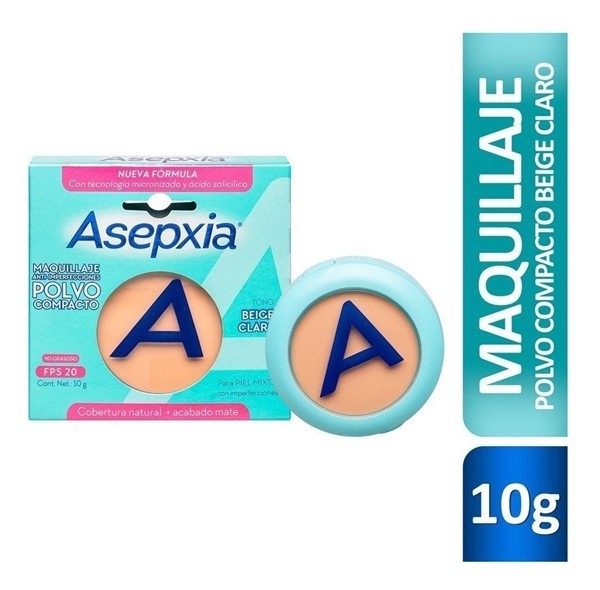 Asepxia Maquillaje en Polvo Tono Beige Claro 10 gr #1