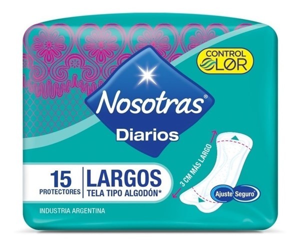 Nosotras Protectores Diarios Largos x 15 Unidades l