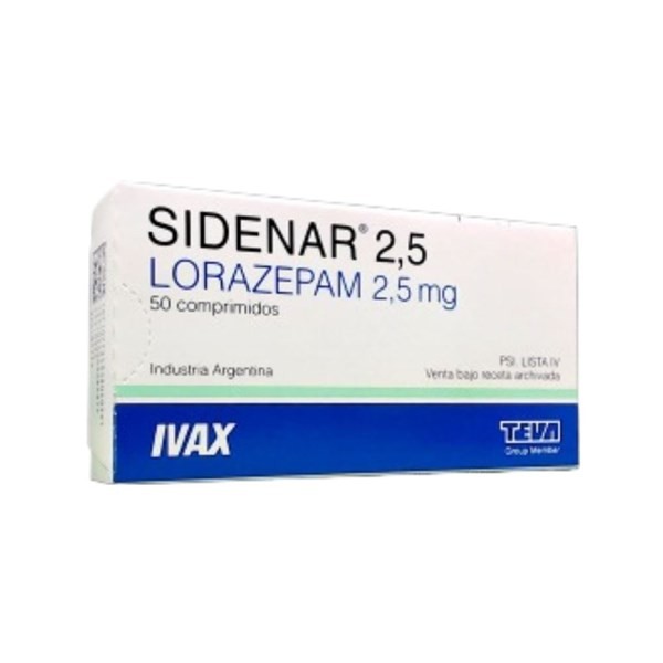 Teva Sidenar Lorazepam 2.5 Mg x 50 Comp #1
