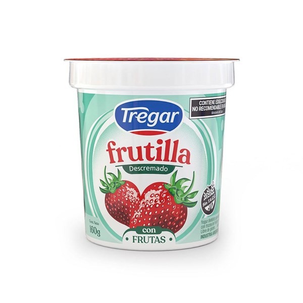 Yogur Descremado Con Frutilla Tregar 160 G #1