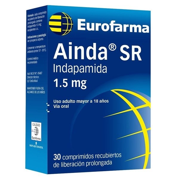 Ainda Sr 1.5mg | 30 Comprimidos | Indapamida #1