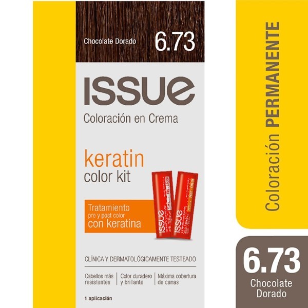 Issue Kit Tintura en Crema Keratin Color 6.73 Chocolate Dorado #1