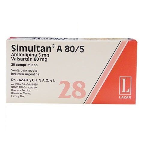 Simultan a 80/5 |  28 comprimidos |  Valsartán + Amlodipina #1