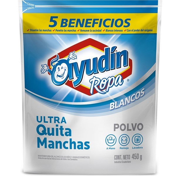 Quitamanchas en Polvo Ayudín Ropa Blanca x 450 g #1