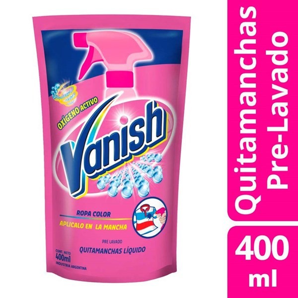 Vanish Quitamanchas Prelavado Rosa 400 ml