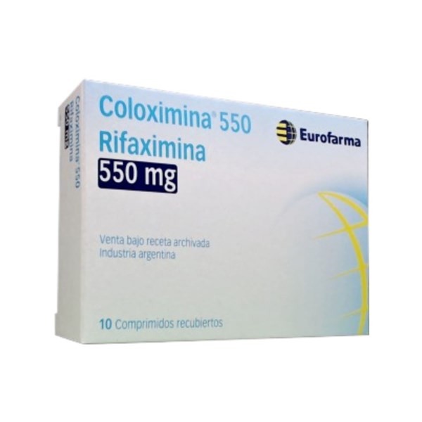Eurofarma Coloximina Rifaximina 550 Mg x 10 Comp Recubiertos #1
