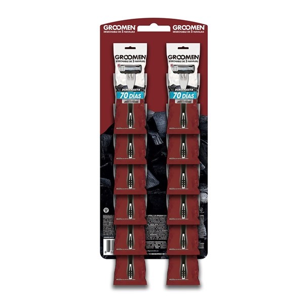 Maquina de Afeitar Descartable Groomen 500 12 Unidades