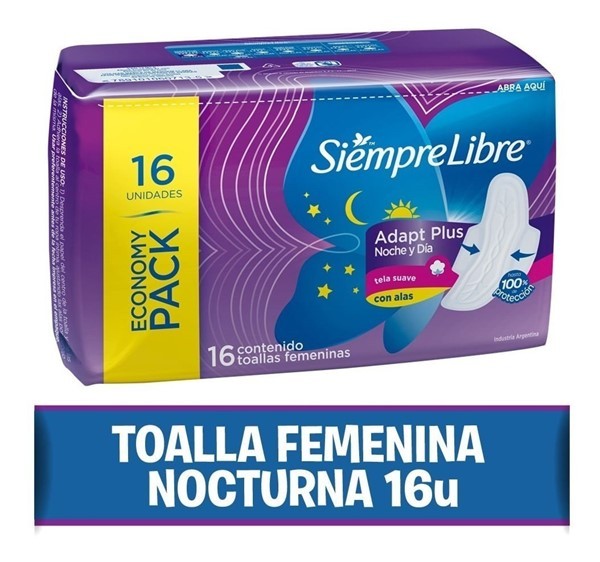Siempre Libre Toallitas Femeninas Adapt Plus Noche Y Dia Con Alas