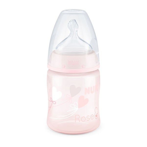 Nuk Mamadera Rosa Con Control de Temperatura 0-6 m - 150 ml #1