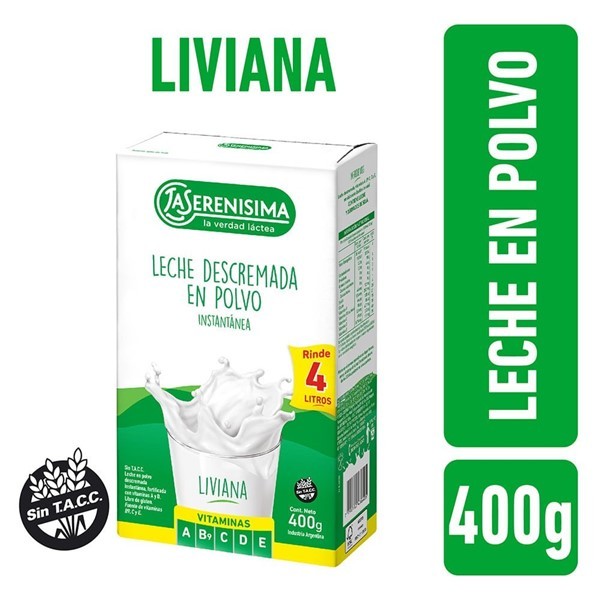 Leche En Polvo Descremada La Serenisima 400 Gr