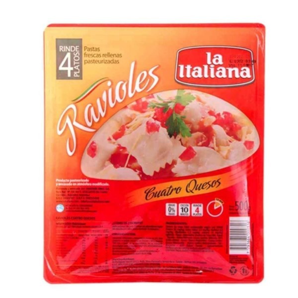 Ravioles de 4 Quesos La Italiana 500 gr #1