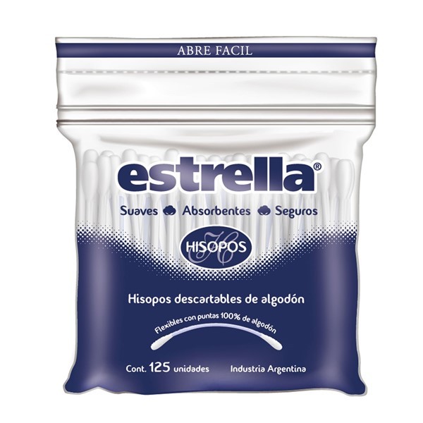 Estrella Hisopos Bolsa Zipper (125 Unidades) alt
