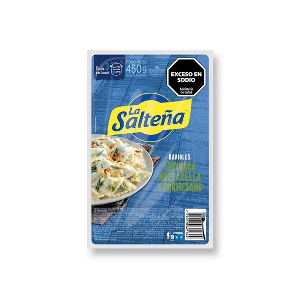 Ravioles La Salteña Espinaca Mozzarella Y Parmesano 450 G