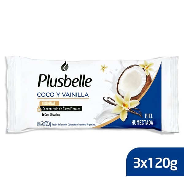 Plusbelle Jabon Coco Y Vainilla 120 gr (3 Unidades) #1