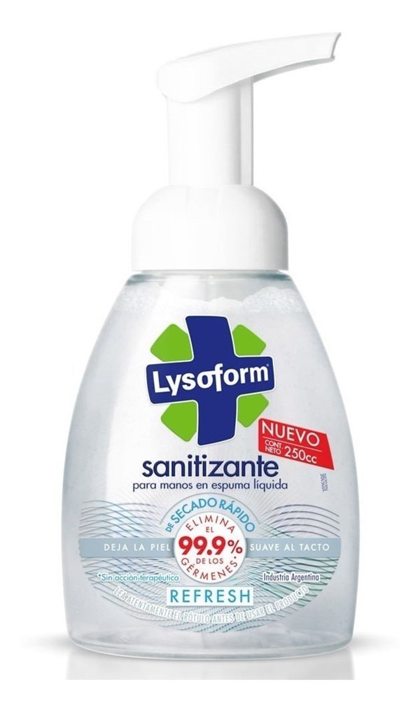 Lysoform Sanitizante en Espuma Líquida Manos Refresh x 250 ml #1