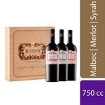Estuche Vino Tinto Rutini Cabernet Malbec + Merlot + Syra 750 cc. x 3 uni #1