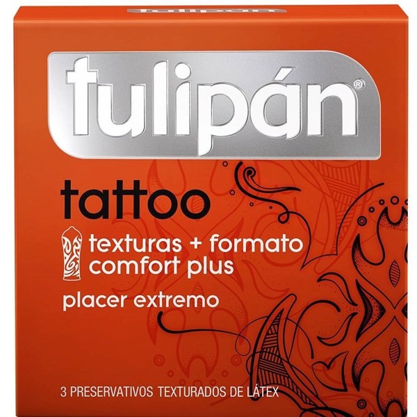 Preservativo Tulipán Tattoo Placer Extremo x 3 un alt