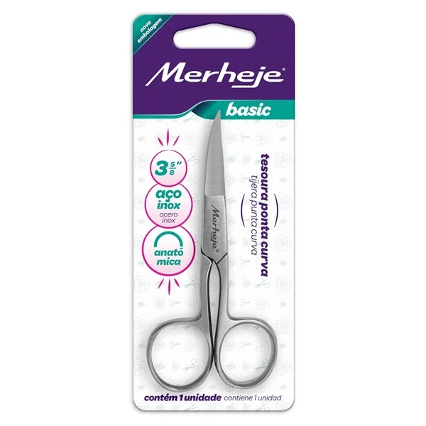Merheje Tijera Para Uñas Anatomica 3.5/8" Punta Curva -En Acero Inoxidable-