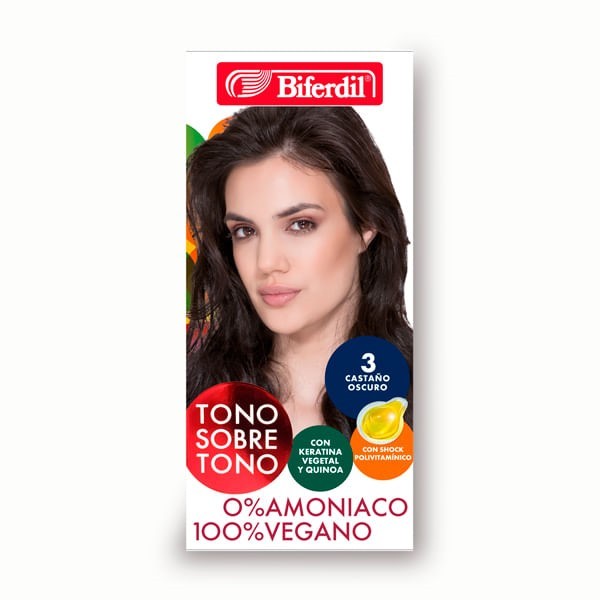 Biferdil Kit de Coloracion Tono Sobre Tono 3 Castaño Oscuro #1