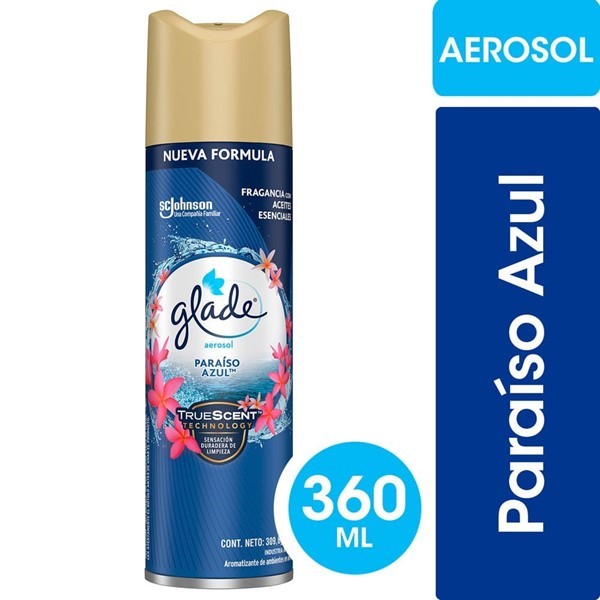 Aromatizante De Ambientes Glade Paraíso Azul En Aerosol 360ml