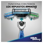 Gillette Kit Máquina Para Afeitar 3 mach Recargable + 2 Cartuchos #6